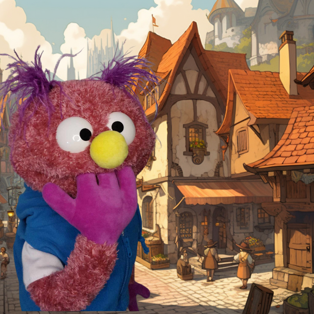 Smooch – Premium Full-Body Purple Furry Monster Puppet (24”/60cm)