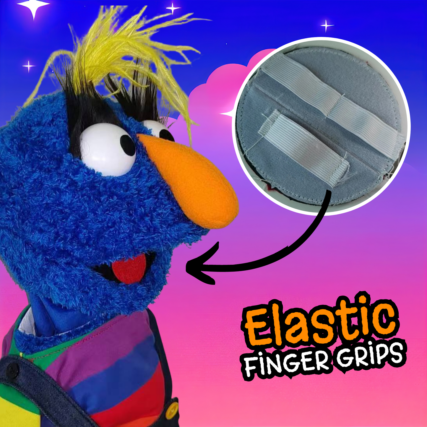 Grumplesnoot – Premium Full-Body Blue Furry Monster Puppet (24”/60cm)