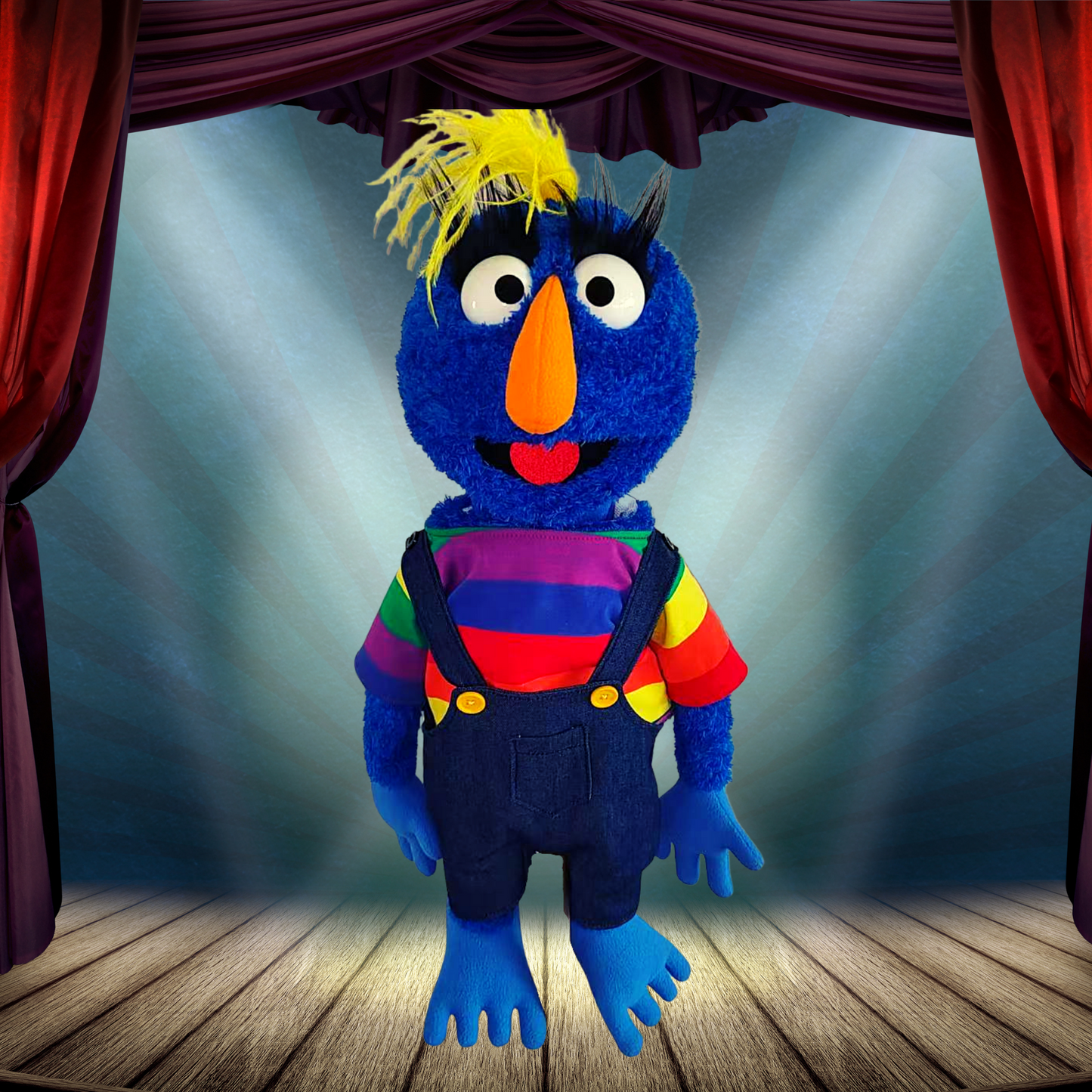 Grumplesnoot – Premium Full-Body Blue Furry Monster Puppet (24”/60cm)