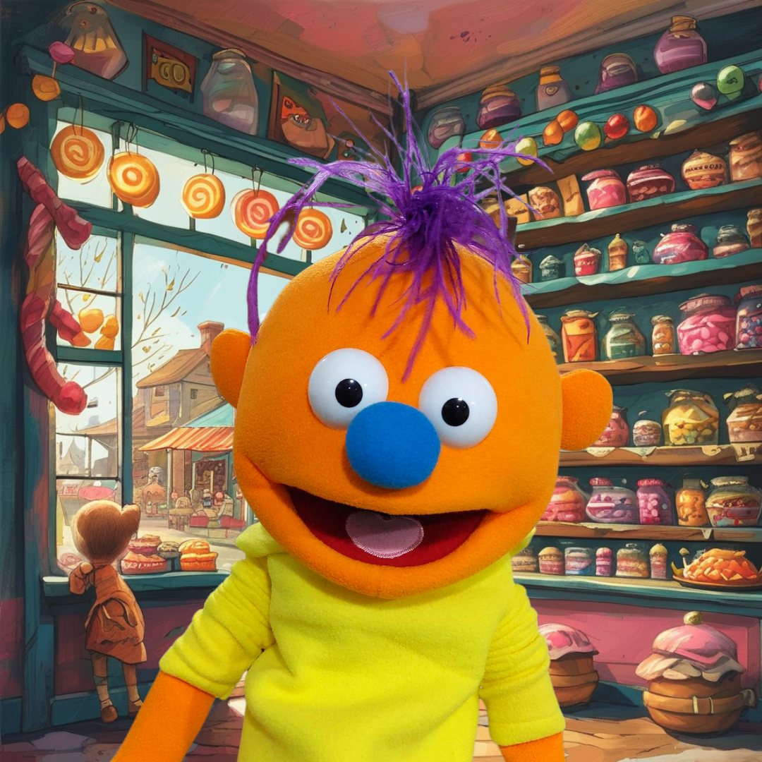 Jasper – Pubbet Sidekick Orange Boy Hand Puppet with Carry Bag (14”/35cm)