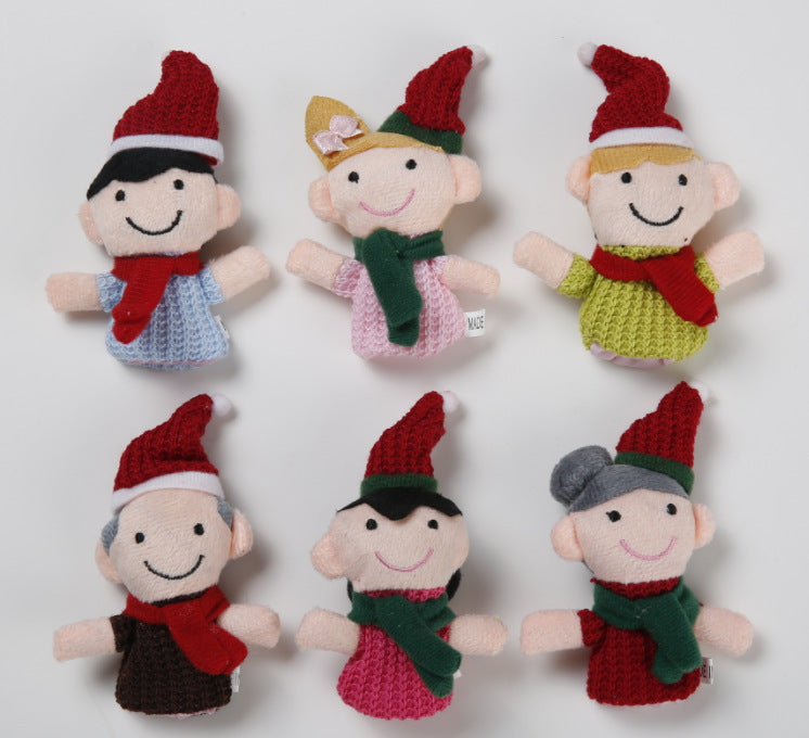 Christmas Family Finger Puppet Set: 6-Piece Festive Fun