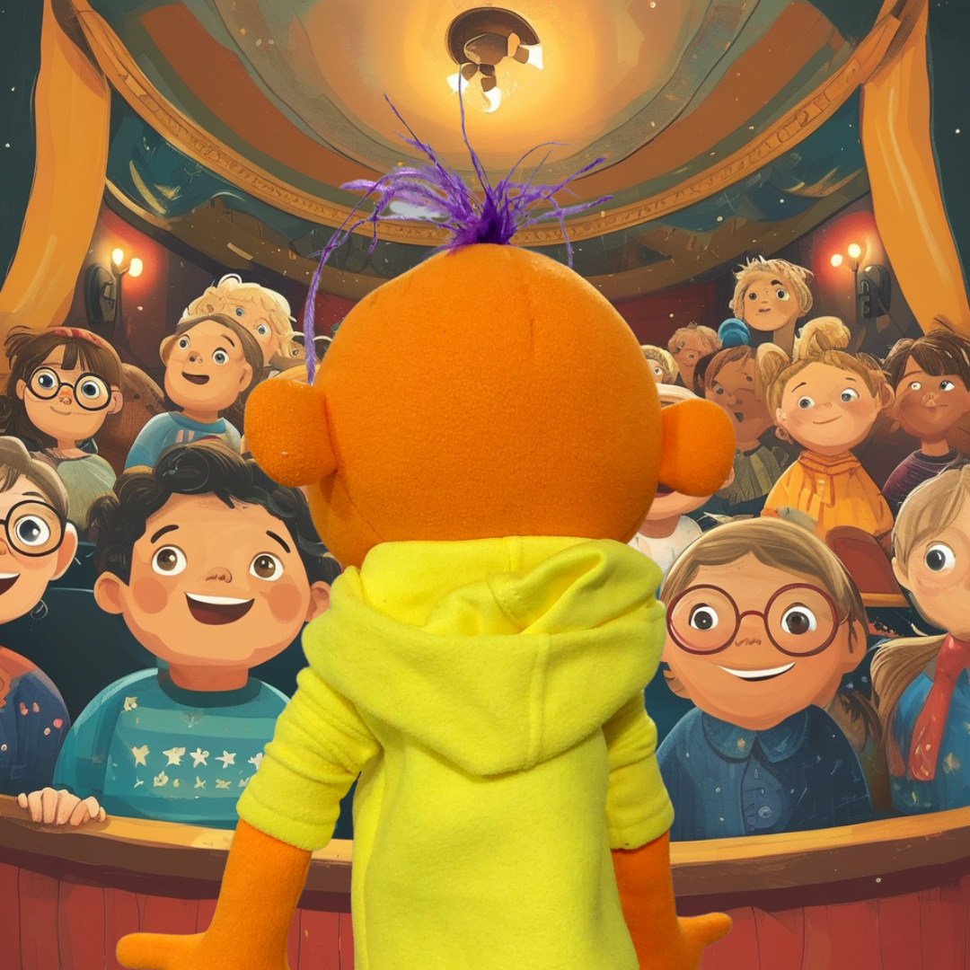 Jasper – Pubbet Sidekick Orange Boy Hand Puppet with Carry Bag (14”/35cm)