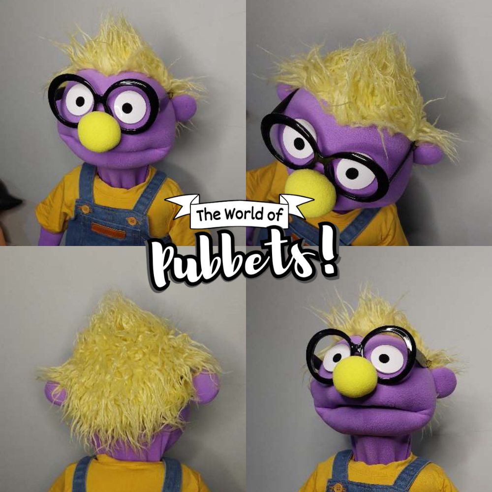 Bobby - Premium Full-Body Purple Puppet with Oversized Glasses