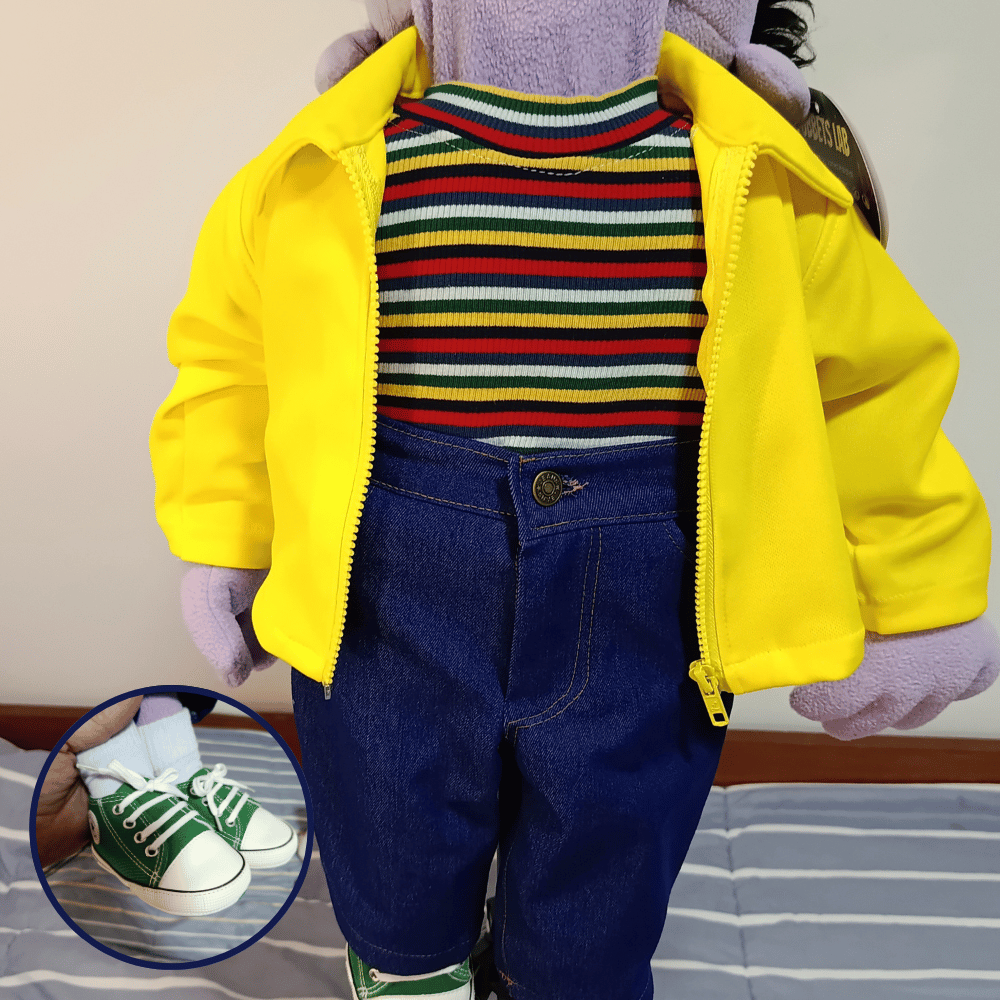 Buddy – Purple Guy Hand Puppet | Yellow Jacket, Glasses & Wild Hair | Pubbets Premium Original | 1 of 1