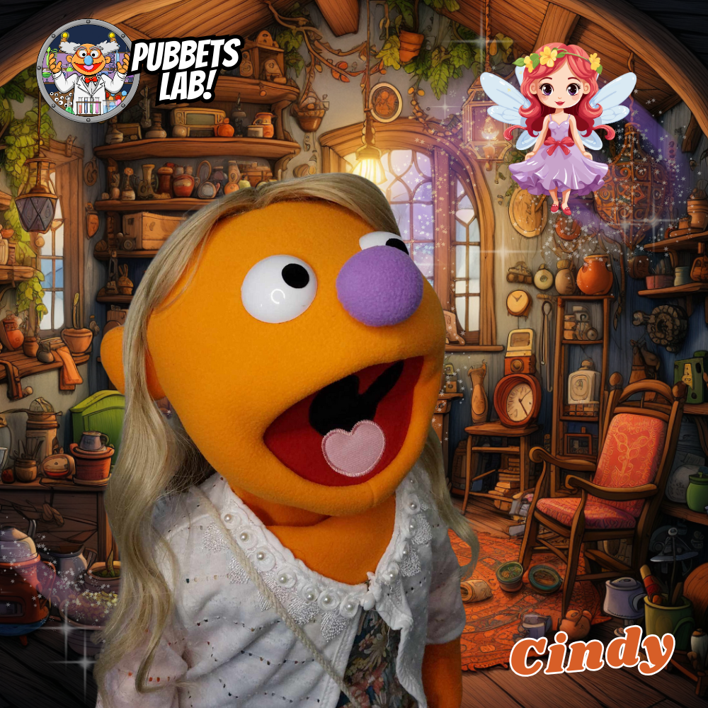 Cindy - Premium Orange 27" Full-Body Hand Puppet with Outfit, Shoes & Carry Bag