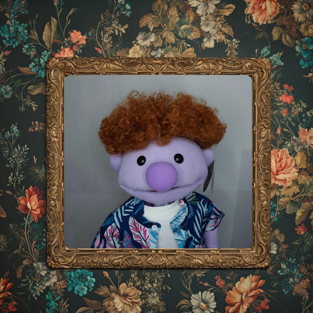 Jax – 28” Full-Body Puppet with Chestnut Afro & Tropical Shirt