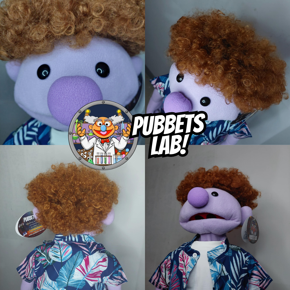 Jax – 28” Full-Body Puppet with Chestnut Afro & Tropical Shirt