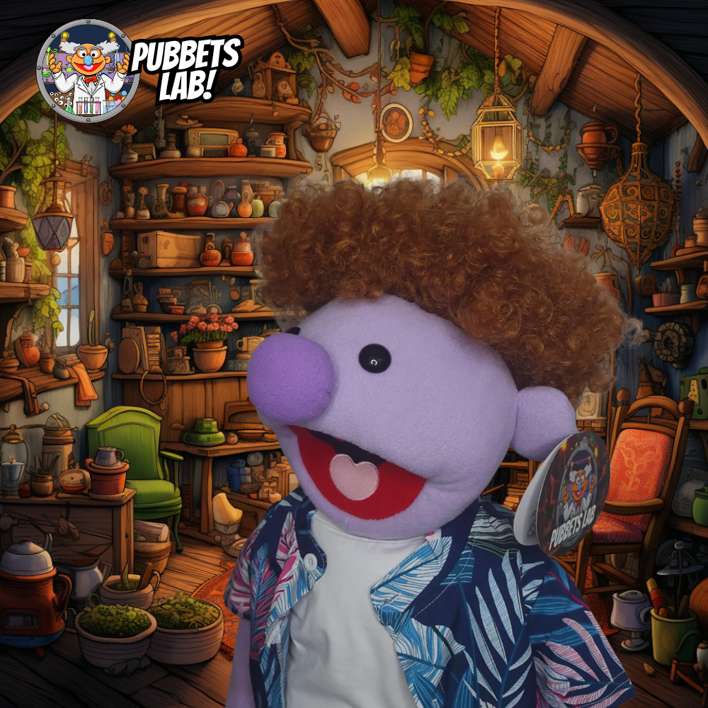 Jax – 28” Full-Body Puppet with Chestnut Afro & Tropical Shirt