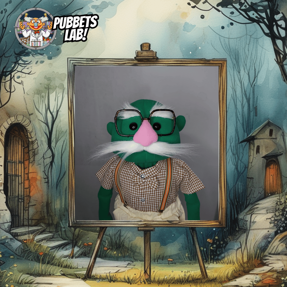 Papa Joe – Green Full-Body Hand Puppet with Moustache & Glasses | DHL Express Shipping Included