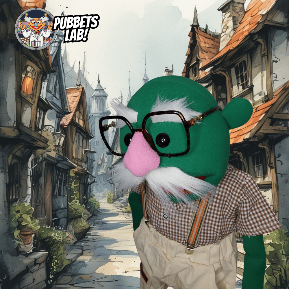 Papa Joe – Green Full-Body Hand Puppet with Moustache & Glasses | DHL Express Shipping Included