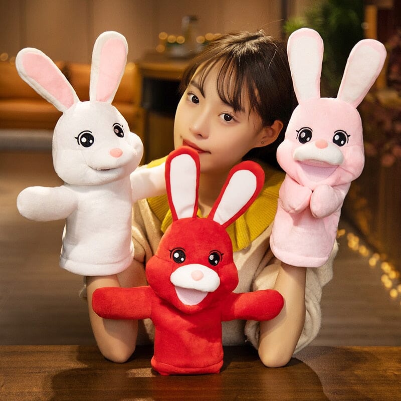 Big World Enterprises puppet Hoppy Pals! 35cm Soft Rabbit Hand Puppets