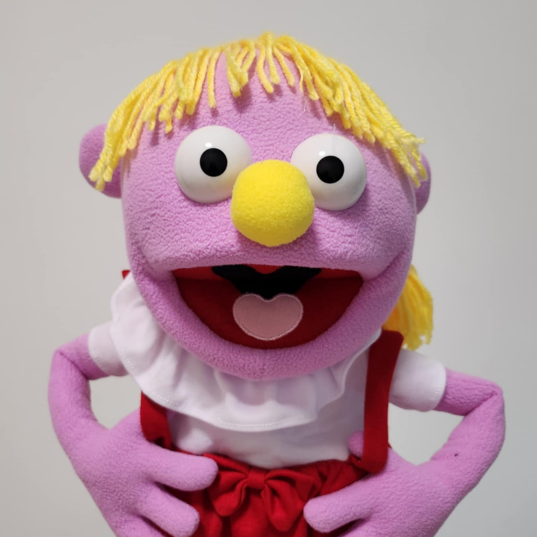 Ellie May – Pubbet Sidekick Purple Girl Hand Puppet with Carry Bag (14”/35cm)