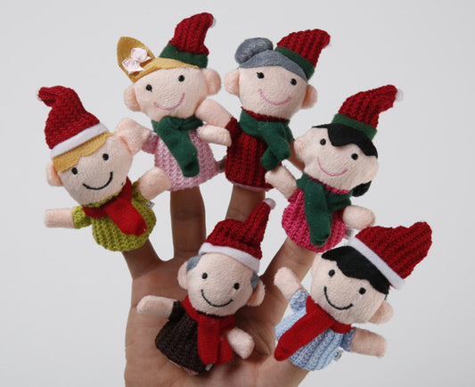 Christmas Family Finger Puppet Set: 6-Piece Festive Fun