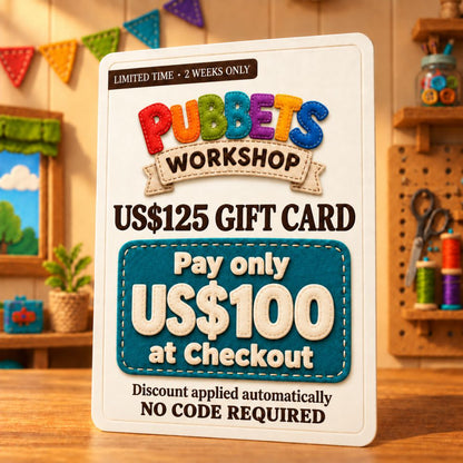 Pubbets Workshop Relaunch Gift Card | SAVE 20% | 15-29 September 2026