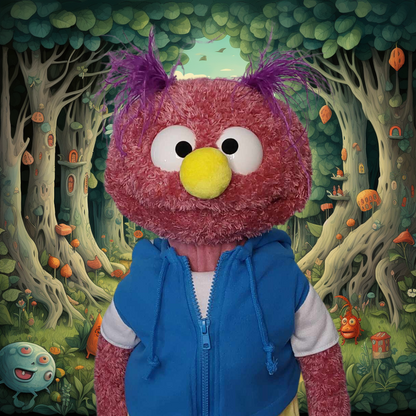 Smooch – Premium Full-Body Purple Furry Monster Puppet (24”/60cm)