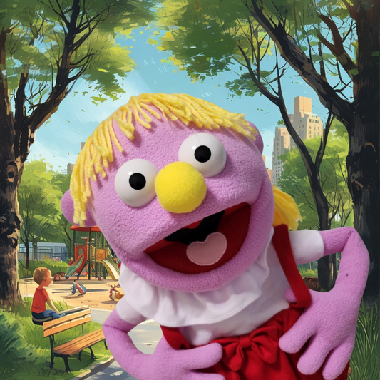 Ellie May – Pubbet Sidekick Purple Girl Hand Puppet with Carry Bag (14”/35cm)