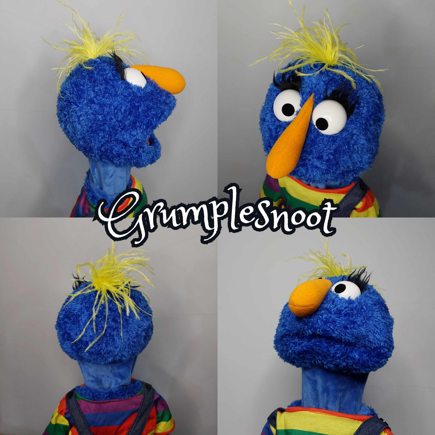 Grumplesnoot – Premium Full-Body Blue Furry Monster Puppet (24”/60cm)