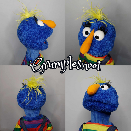 Grumplesnoot – Premium Full-Body Blue Furry Monster Puppet (24”/60cm)