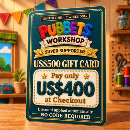 Pubbets Workshop Relaunch Gift Card | SAVE 20% | 15-29 September 2026