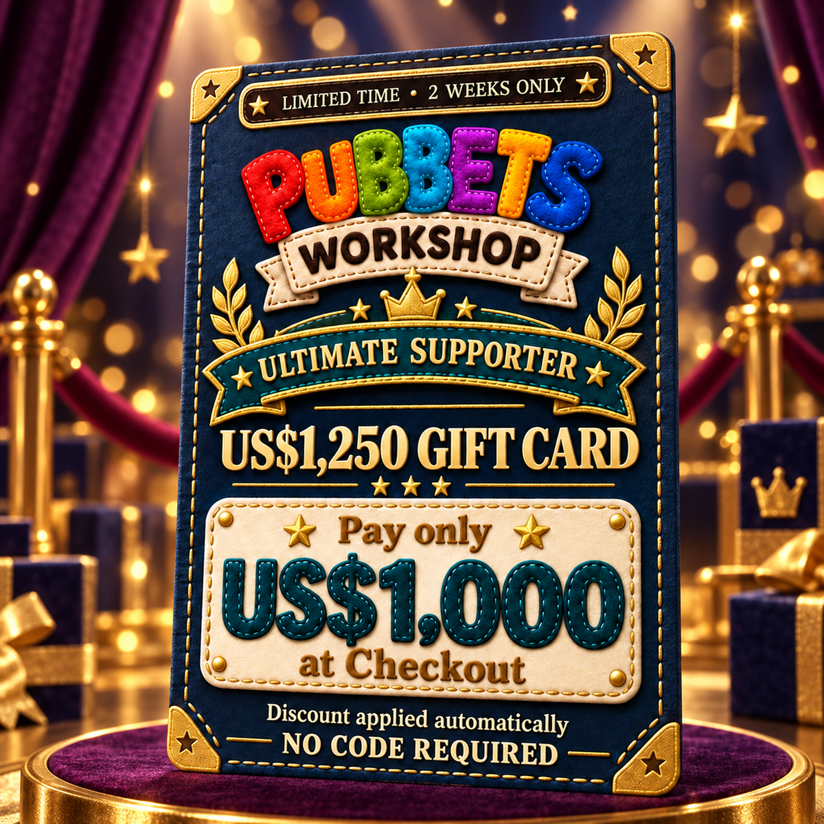Pubbets Workshop Gift Card | BONUS 25% Credit