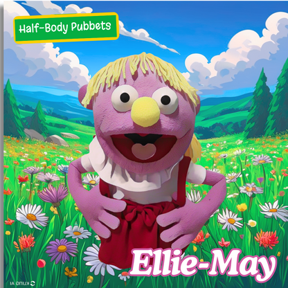 Ellie May – Pubbet Sidekick Purple Girl Hand Puppet with Carry Bag (14”/35cm)