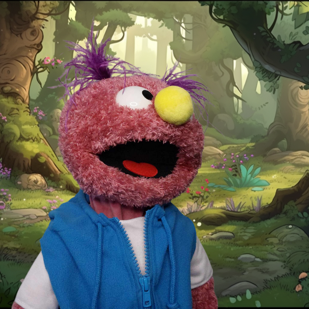 Smooch – Premium Full-Body Purple Furry Monster Puppet (24”/60cm)