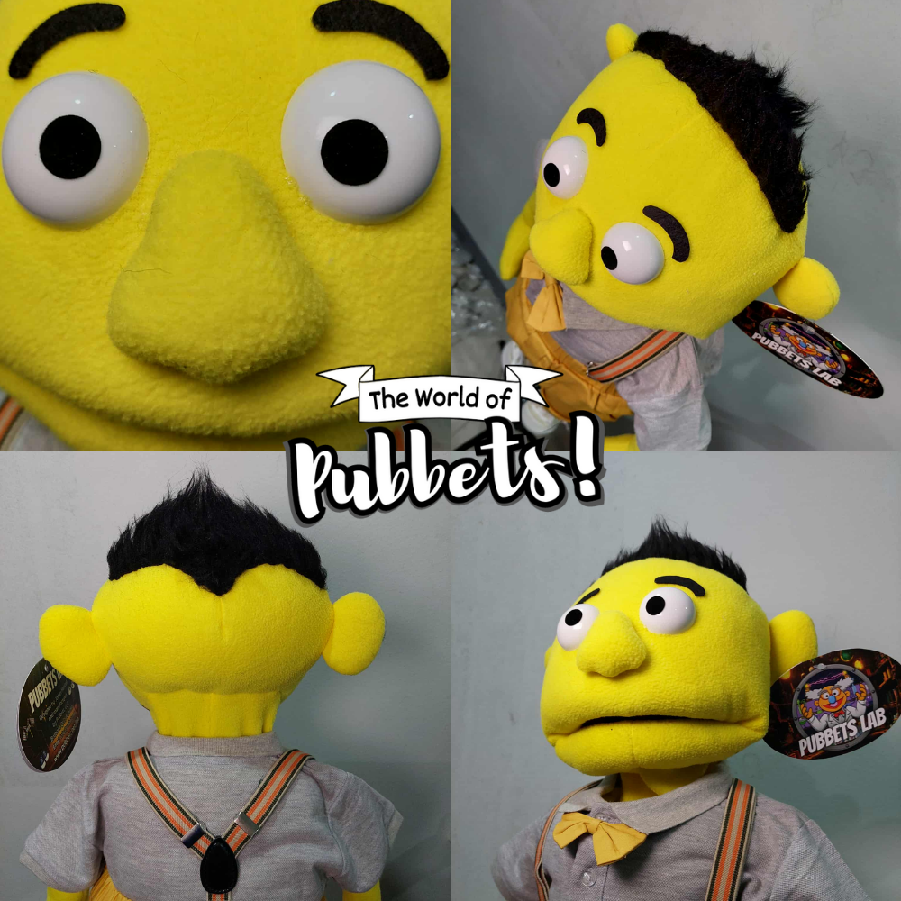 Aldo - Premium 28" Yellow Full-Body Boy Hand Puppet with Outfit & Carry Bag