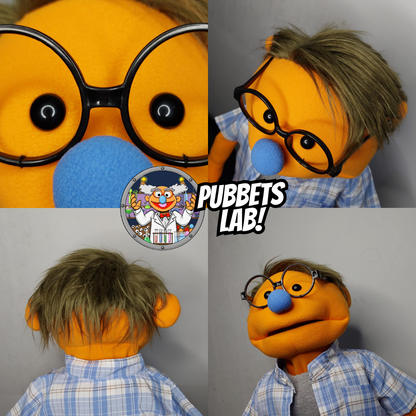 Dave - Premium 28" Full-Body Orange Man Puppet with One-Off Outfit & Carry Bag