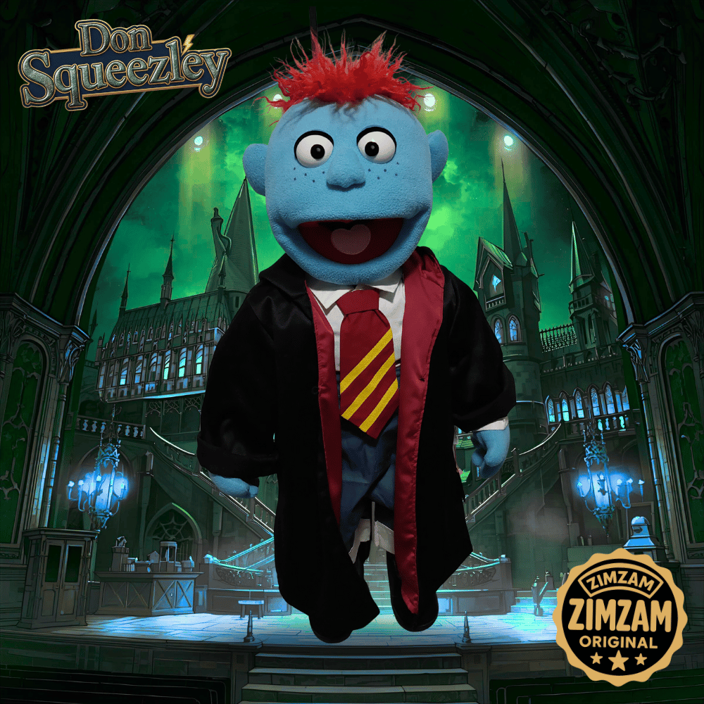 Don Squeezely - ZimZam Original 28” Full-Body Wizard Boy Puppet with Deluxe Outfit Set