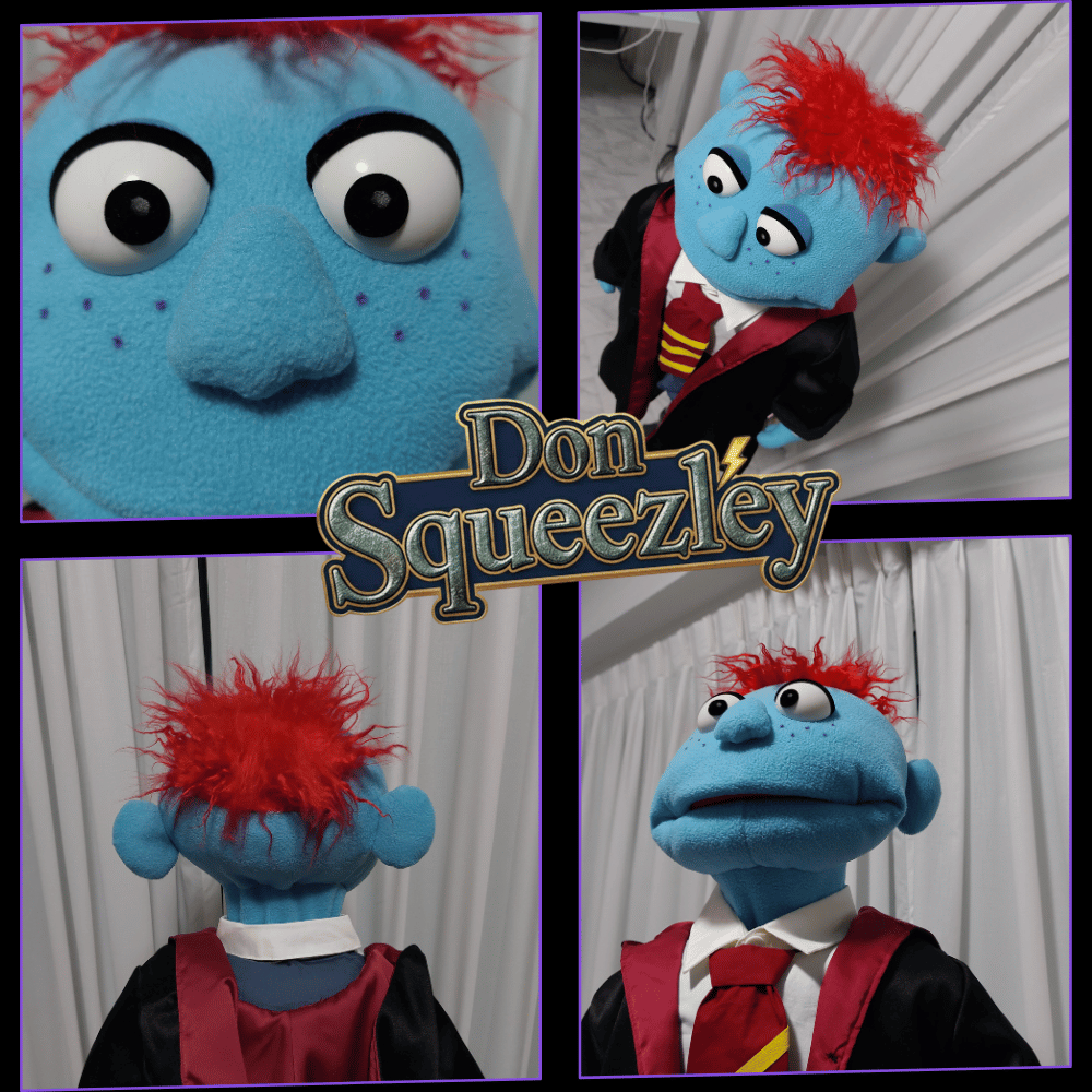 Don Squeezely - ZimZam Original 28” Full-Body Wizard Boy Puppet with Deluxe Outfit Set