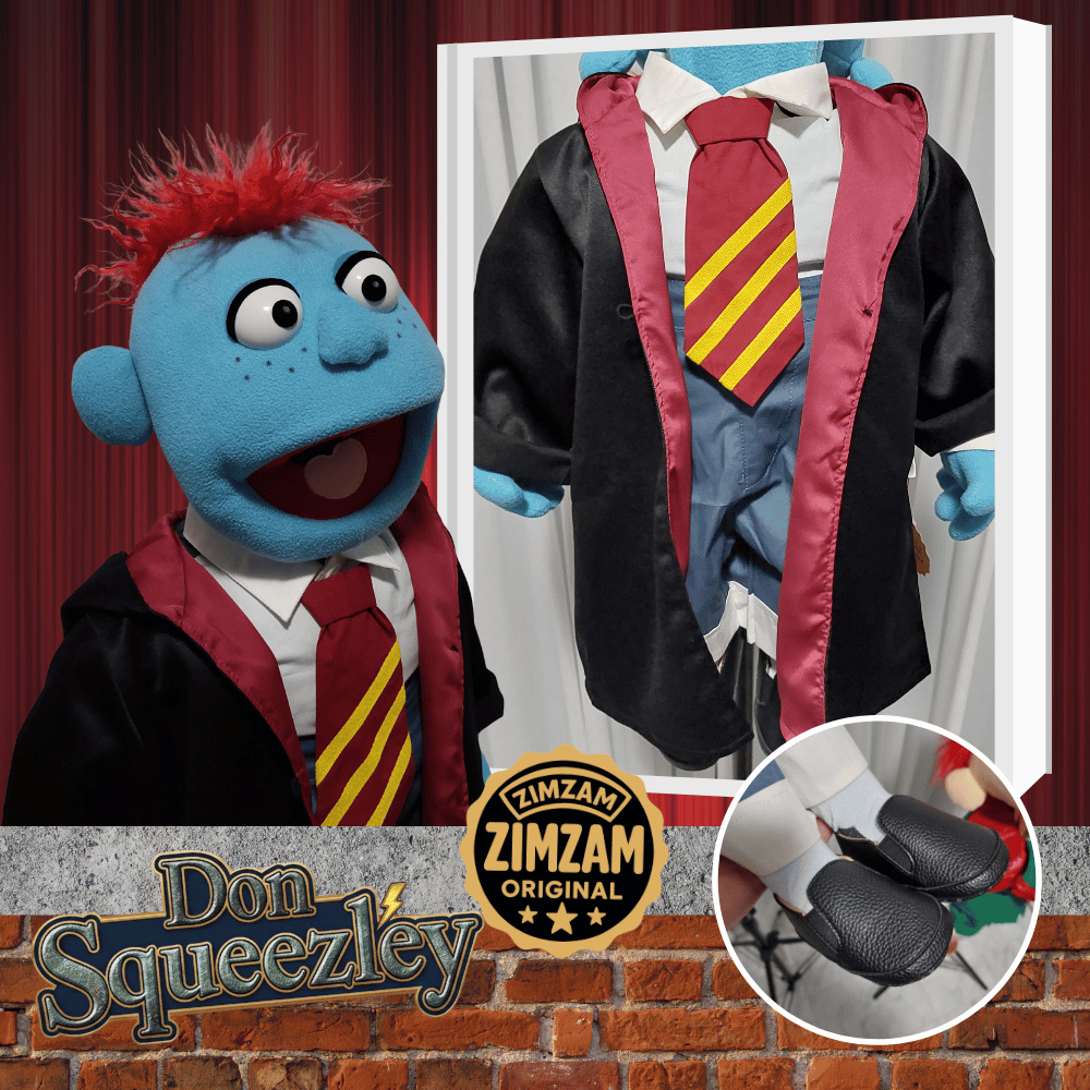 Don Squeezely - ZimZam Original 28” Full-Body Wizard Boy Puppet with Deluxe Outfit Set