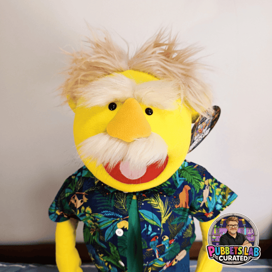 Fergus | Full-Body Yellow Grandpa Character Hand Puppet (1 of 1) with Outfit