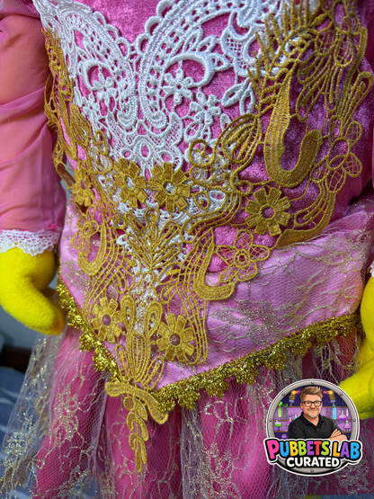 Princess Pippa Puddleton - Yellow Princess Hand Puppet | Deluxe Pink & Gold Gown, Blonde Hair | Pubbets Lab Original | 1 of 1