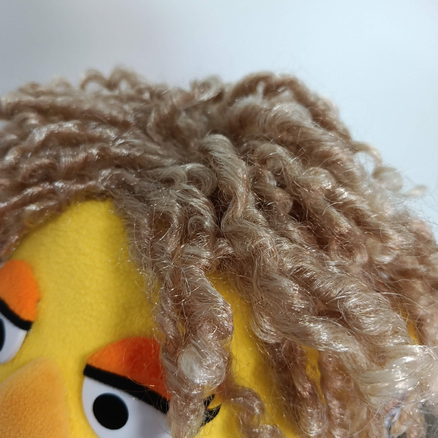 Peggy – Yellow Girl Hand Puppet | Gingham Dress & Straw Bag | Pubbets Lab Original | 1 of 1