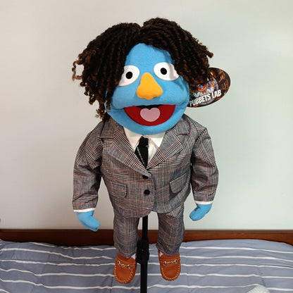 Clive – Blue Guy Hand Puppet | Glen Check Suit & Twists | Pubbets Lab Original | 1 of 1