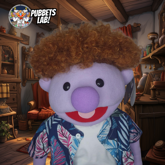 Jax – 28” Full-Body Puppet with Chestnut Afro & Tropical Shirt