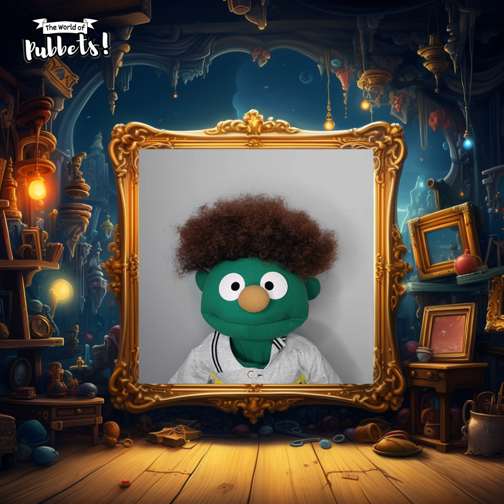 Milo - Premium Dark Green 32" Full-Body Puppet with Outfit & Afro Hair |DHL Express Included