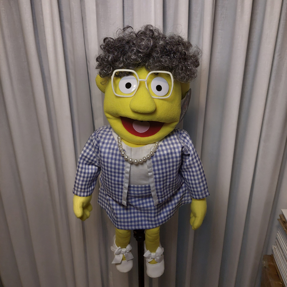 Nanna Banana – Grandma Hand Puppet | Gingham Suit & Pearls | Pubbets Lab | 1 of 1