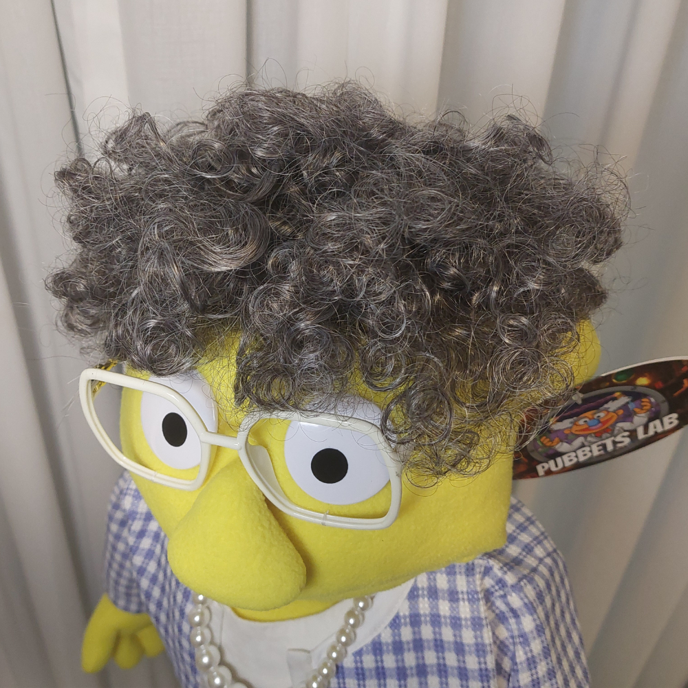 Nanna Banana – Grandma Hand Puppet | Gingham Suit & Pearls | Pubbets Lab | 1 of 1
