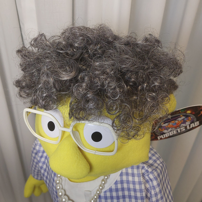 Nanna Banana – Grandma Hand Puppet | Gingham Suit & Pearls | Pubbets Lab | 1 of 1