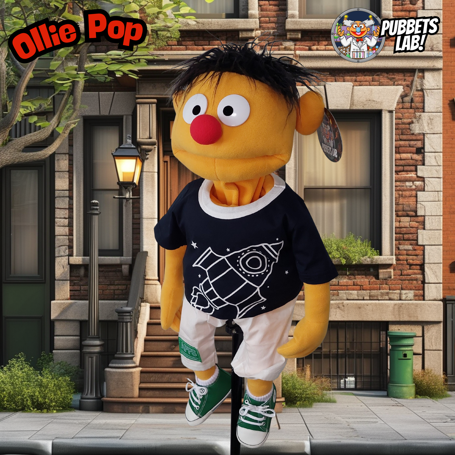 Ollie Pop - Premium Orange 30"/80cm Full-Body Boy Puppet with Outfit & Carry Bag
