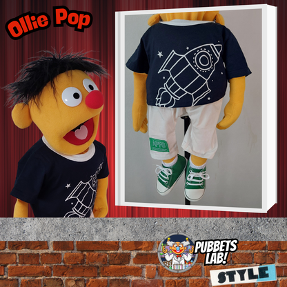 Ollie Pop - Premium Orange 30"/80cm Full-Body Boy Puppet with Outfit & Carry Bag