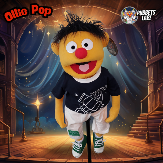 Ollie Pop - Premium Orange 30"/80cm Full-Body Boy Puppet with Outfit & Carry Bag