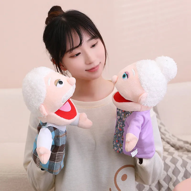 Fun Family Moving Mouth Hand Puppets- 12 Family Member Characters 28-33cm