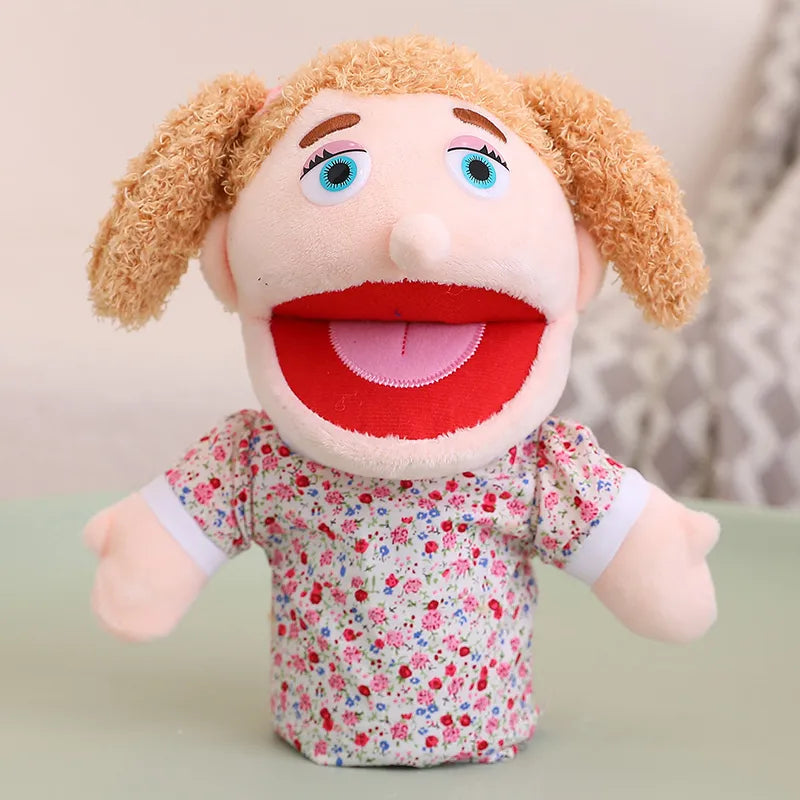 Fun Family Moving Mouth Hand Puppets- 12 Family Member Characters 28-33cm