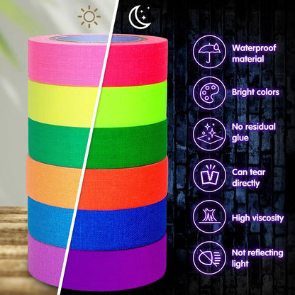 UV Glow Cotton Tape - 6 Rolls