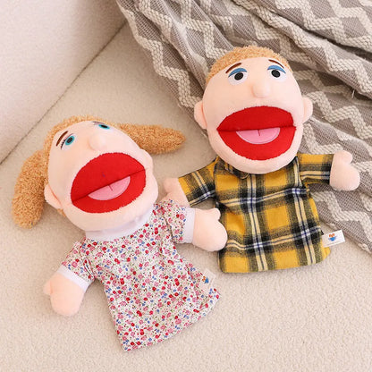 Fun Family Moving Mouth Hand Puppets- 12 Family Member Characters 28-33cm