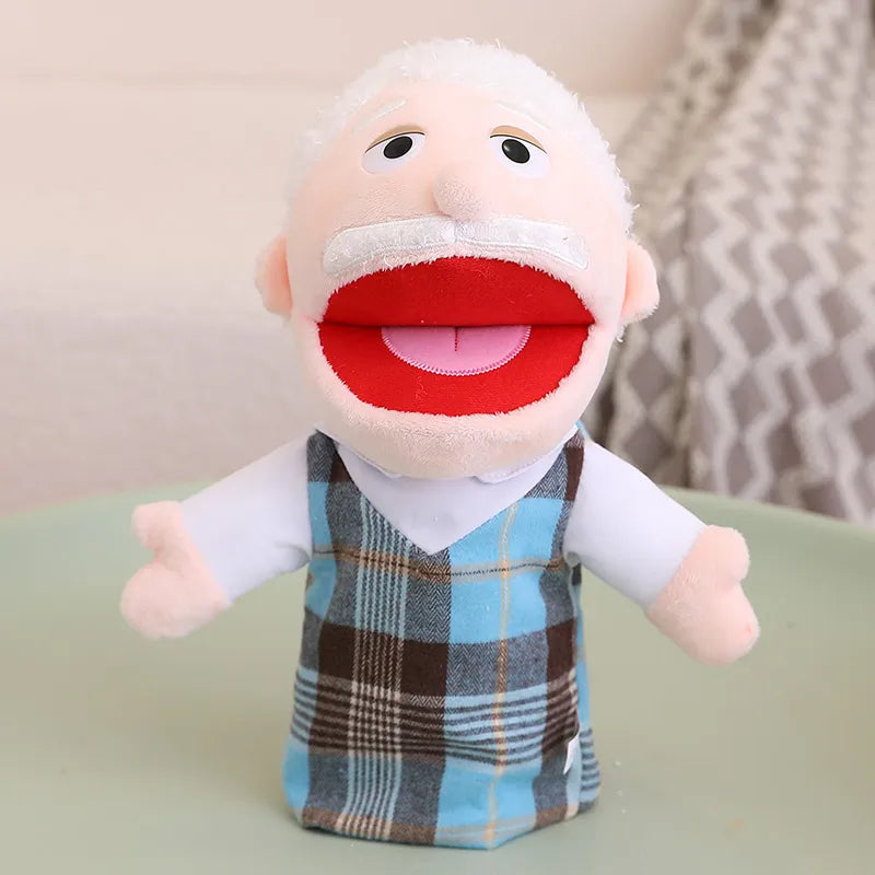 Fun Family Moving Mouth Hand Puppets- 12 Family Member Characters 28-33cm