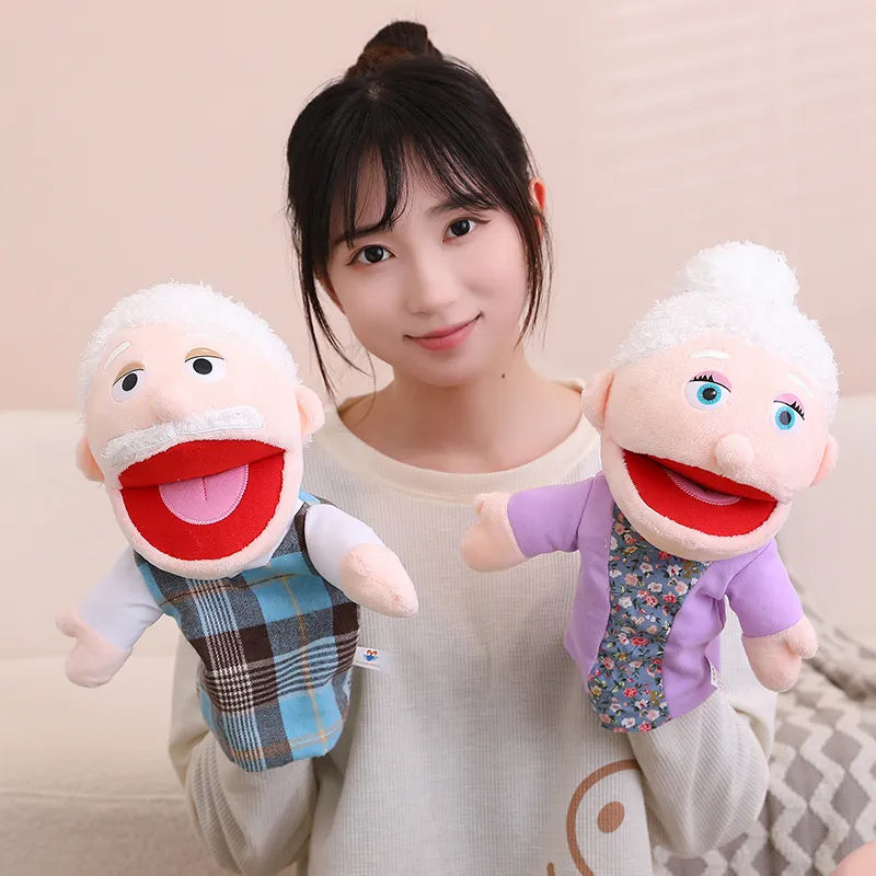 Fun Family Moving Mouth Hand Puppets- 12 Family Member Characters 28-33cm