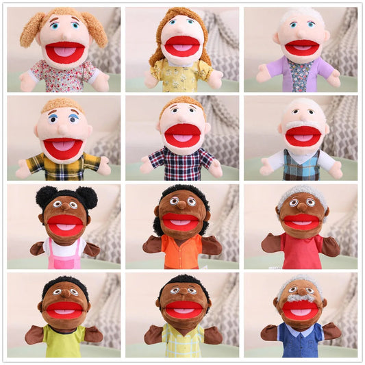 Fun Family Moving Mouth Hand Puppets- 12 Family Member Characters 28-33cm